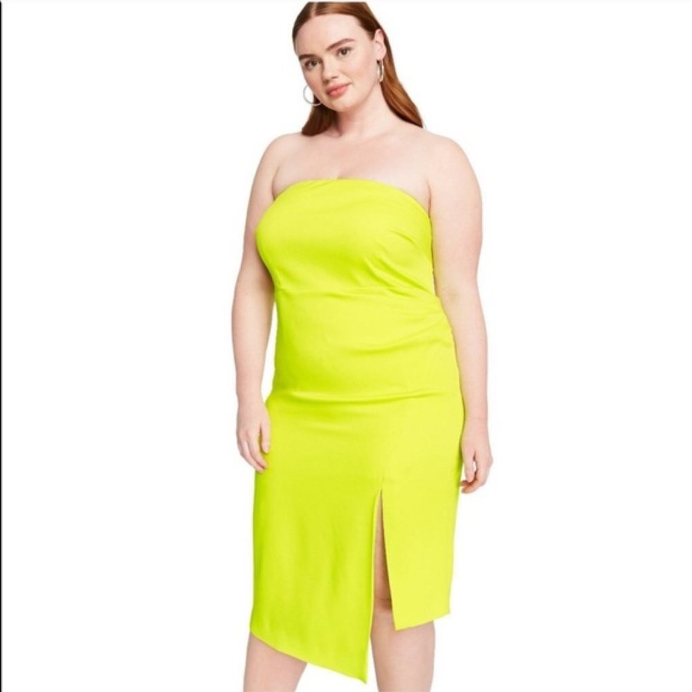 Cushnie Strapless Side Slit Dress